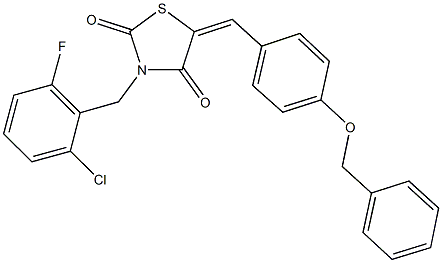 5-[4-(benzyloxy)benzylidene]-3-(2-chloro-6-fluorobenzyl)-1,3-thiazolidine-2,4-dione,592476-22-7,结构式