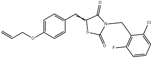 5-[4-(allyloxy)benzylidene]-3-(2-chloro-6-fluorobenzyl)-1,3-thiazolidine-2,4-dione Struktur