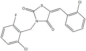 5-(2-chlorobenzylidene)-3-(2-chloro-6-fluorobenzyl)-1,3-thiazolidine-2,4-dione 结构式