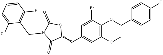 5-{3-bromo-4-[(4-fluorobenzyl)oxy]-5-methoxybenzylidene}-3-(2-chloro-6-fluorobenzyl)-1,3-thiazolidine-2,4-dione|