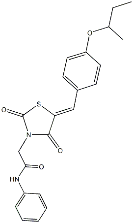 2-[5-(4-sec-butoxybenzylidene)-2,4-dioxo-1,3-thiazolidin-3-yl]-N-phenylacetamide 结构式