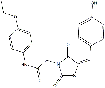 N-(4-ethoxyphenyl)-2-[5-(4-hydroxybenzylidene)-2,4-dioxo-1,3-thiazolidin-3-yl]acetamide,592477-10-6,结构式