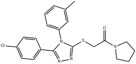 5-(4-chlorophenyl)-4-(3-methylphenyl)-4H-1,2,4-triazol-3-yl 2-oxo-2-(1-pyrrolidinyl)ethyl sulfide Structure