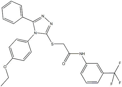 2-{[4-(4-ethoxyphenyl)-5-phenyl-4H-1,2,4-triazol-3-yl]sulfanyl}-N-[3-(trifluoromethyl)phenyl]acetamide 结构式