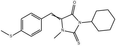 3-cyclohexyl-1-methyl-5-[4-(methylsulfanyl)benzylidene]-2-thioxo-4-imidazolidinone Structure