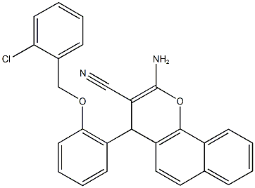 2-amino-4-{2-[(2-chlorobenzyl)oxy]phenyl}-4H-benzo[h]chromene-3-carbonitrile,592516-17-1,结构式