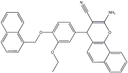 2-amino-4-[3-ethoxy-4-(1-naphthylmethoxy)phenyl]-4H-benzo[h]chromene-3-carbonitrile 化学構造式