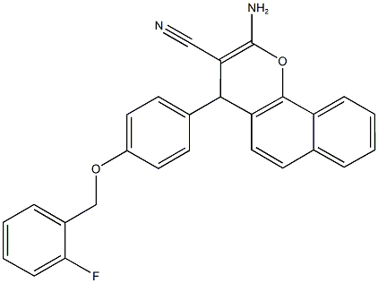 592516-19-3 2-amino-4-{4-[(2-fluorobenzyl)oxy]phenyl}-4H-benzo[h]chromene-3-carbonitrile