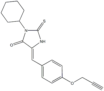 3-cyclohexyl-5-[4-(2-propynyloxy)benzylidene]-2-thioxo-4-imidazolidinone Structure