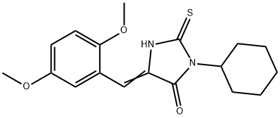 3-cyclohexyl-5-(2,5-dimethoxybenzylidene)-2-thioxo-4-imidazolidinone,592535-92-7,结构式