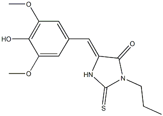5-(4-hydroxy-3,5-dimethoxybenzylidene)-3-propyl-2-thioxo-4-imidazolidinone,592536-03-3,结构式