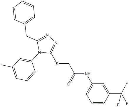 2-{[5-benzyl-4-(3-methylphenyl)-4H-1,2,4-triazol-3-yl]sulfanyl}-N-[3-(trifluoromethyl)phenyl]acetamide|