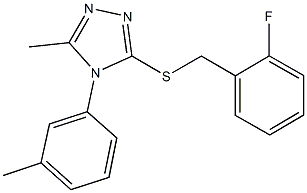 3-[(2-fluorobenzyl)sulfanyl]-5-methyl-4-(3-methylphenyl)-4H-1,2,4-triazole 结构式