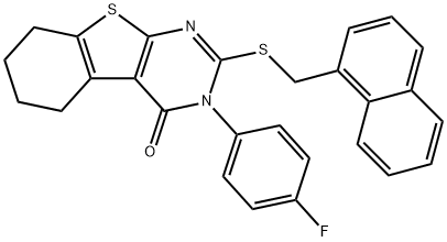 3-(4-fluorophenyl)-2-[(1-naphthylmethyl)sulfanyl]-5,6,7,8-tetrahydro[1]benzothieno[2,3-d]pyrimidin-4(3H)-one Structure