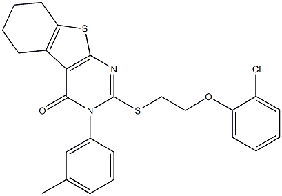 592537-19-4 2-{[2-(2-chlorophenoxy)ethyl]sulfanyl}-3-(3-methylphenyl)-5,6,7,8-tetrahydro[1]benzothieno[2,3-d]pyrimidin-4(3H)-one
