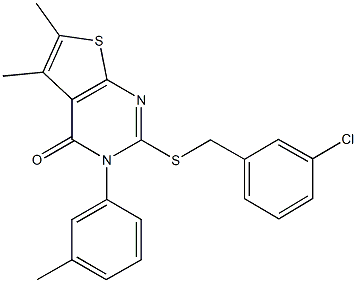 592537-22-9 2-[(3-chlorobenzyl)sulfanyl]-5,6-dimethyl-3-(3-methylphenyl)thieno[2,3-d]pyrimidin-4(3H)-one