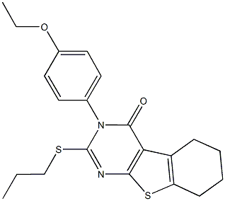 3-(4-ethoxyphenyl)-2-(propylsulfanyl)-5,6,7,8-tetrahydro[1]benzothieno[2,3-d]pyrimidin-4(3H)-one 结构式