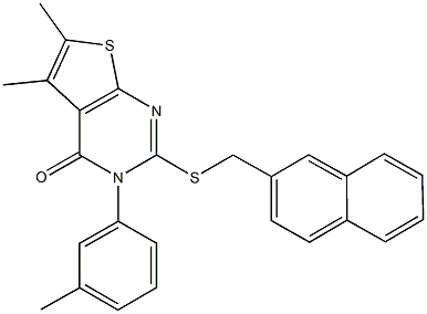 5,6-dimethyl-3-(3-methylphenyl)-2-[(2-naphthylmethyl)sulfanyl]thieno[2,3-d]pyrimidin-4(3H)-one|