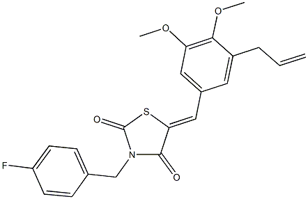 5-(3-allyl-4,5-dimethoxybenzylidene)-3-(4-fluorobenzyl)-1,3-thiazolidine-2,4-dione,592538-29-9,结构式