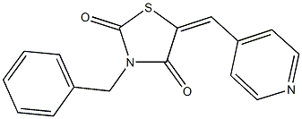 3-benzyl-5-(4-pyridinylmethylene)-1,3-thiazolidine-2,4-dione Struktur