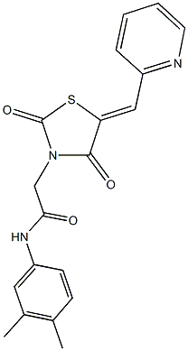 N-(3,4-dimethylphenyl)-2-[2,4-dioxo-5-(2-pyridinylmethylene)-1,3-thiazolidin-3-yl]acetamide Struktur