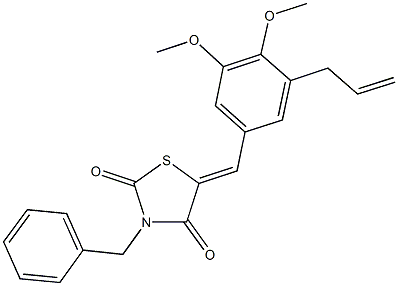 5-(3-allyl-4,5-dimethoxybenzylidene)-3-benzyl-1,3-thiazolidine-2,4-dione 结构式