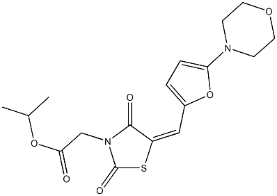 isopropyl (5-{[5-(4-morpholinyl)-2-furyl]methylene}-2,4-dioxo-1,3-thiazolidin-3-yl)acetate Structure