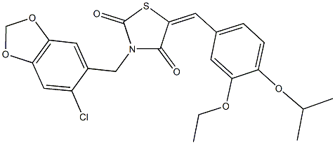 3-[(6-chloro-1,3-benzodioxol-5-yl)methyl]-5-(3-ethoxy-4-isopropoxybenzylidene)-1,3-thiazolidine-2,4-dione|