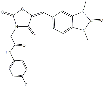 N-(4-chlorophenyl)-2-{5-[(1,3-dimethyl-2-oxo-2,3-dihydro-1H-benzimidazol-5-yl)methylene]-2,4-dioxo-1,3-thiazolidin-3-yl}acetamide Structure