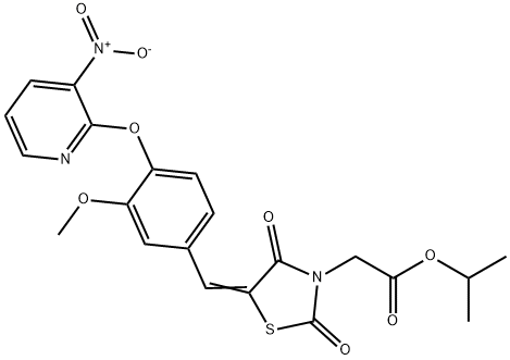 isopropyl {5-[4-({3-nitro-2-pyridinyl}oxy)-3-methoxybenzylidene]-2,4-dioxo-1,3-thiazolidin-3-yl}acetate Structure