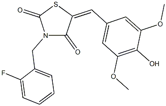 3-(2-fluorobenzyl)-5-(4-hydroxy-3,5-dimethoxybenzylidene)-1,3-thiazolidine-2,4-dione Structure