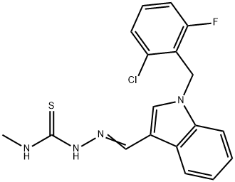 1-(2-chloro-6-fluorobenzyl)-1H-indole-3-carbaldehyde N-methylthiosemicarbazone 结构式