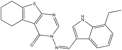 3-{[(7-ethyl-1H-indol-3-yl)methylene]amino}-5,6,7,8-tetrahydro[1]benzothieno[2,3-d]pyrimidin-4(3H)-one|