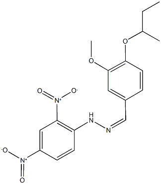 4-sec-butoxy-3-methoxybenzaldehyde {2,4-dinitrophenyl}hydrazone 化学構造式