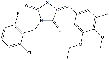 3-(2-chloro-6-fluorobenzyl)-5-(3-ethoxy-5-iodo-4-methoxybenzylidene)-1,3-thiazolidine-2,4-dione|