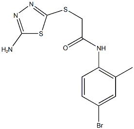 2-[(5-amino-1,3,4-thiadiazol-2-yl)sulfanyl]-N-(4-bromo-2-methylphenyl)acetamide Struktur