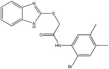 2-(1H-benzimidazol-2-ylsulfanyl)-N-(2-bromo-4,5-dimethylphenyl)acetamide,592548-07-7,结构式