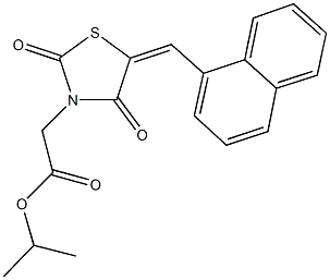 isopropyl [5-(1-naphthylmethylene)-2,4-dioxo-1,3-thiazolidin-3-yl]acetate Structure