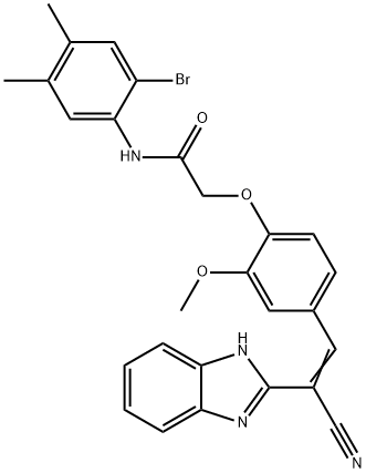592549-17-2 2-{4-[2-(1H-benzimidazol-2-yl)-2-cyanovinyl]-2-methoxyphenoxy}-N-(2-bromo-4,5-dimethylphenyl)acetamide