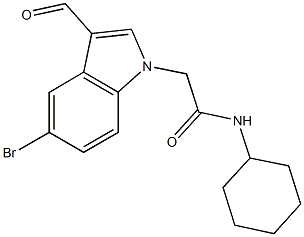 2-(5-bromo-3-formyl-1H-indol-1-yl)-N-cyclohexylacetamide Struktur