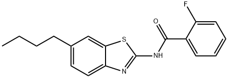 N-(6-butyl-1,3-benzothiazol-2-yl)-2-fluorobenzamide Structure