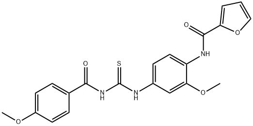 N-[2-methoxy-4-({[(4-methoxybenzoyl)amino]carbothioyl}amino)phenyl]-2-furamide,593241-17-9,结构式