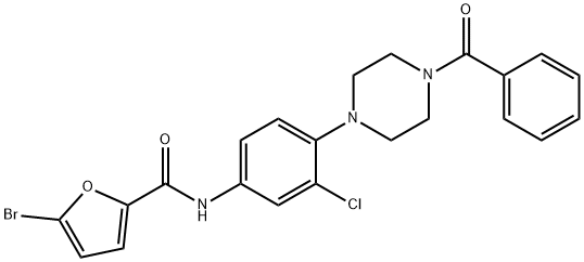 N-[4-(4-benzoyl-1-piperazinyl)-3-chlorophenyl]-5-bromo-2-furamide Structure