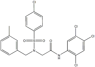 2-[[(4-chlorophenyl)sulfonyl](3-methylbenzyl)amino]-N-(2,4,5-trichlorophenyl)acetamide,593244-05-4,结构式