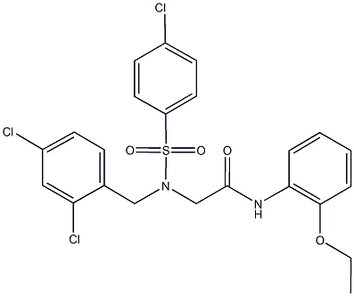 2-[[(4-chlorophenyl)sulfonyl](2,4-dichlorobenzyl)amino]-N-(2-ethoxyphenyl)acetamide,593257-37-5,结构式