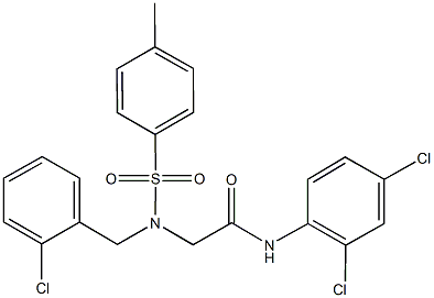 2-{(2-chlorobenzyl)[(4-methylphenyl)sulfonyl]amino}-N-(2,4-dichlorophenyl)acetamide 结构式