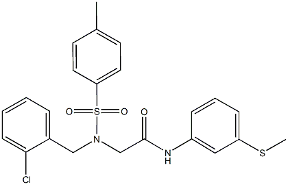 2-{(2-chlorobenzyl)[(4-methylphenyl)sulfonyl]amino}-N-[3-(methylsulfanyl)phenyl]acetamide 化学構造式