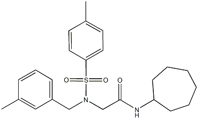 N-cycloheptyl-2-{(3-methylbenzyl)[(4-methylphenyl)sulfonyl]amino}acetamide Structure