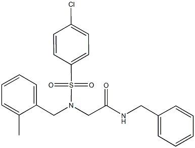 N-benzyl-2-[[(4-chlorophenyl)sulfonyl](2-methylbenzyl)amino]acetamide Structure