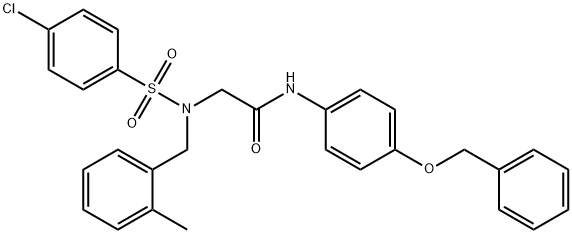 N-[4-(benzyloxy)phenyl]-2-[[(4-chlorophenyl)sulfonyl](2-methylbenzyl)amino]acetamide Struktur
